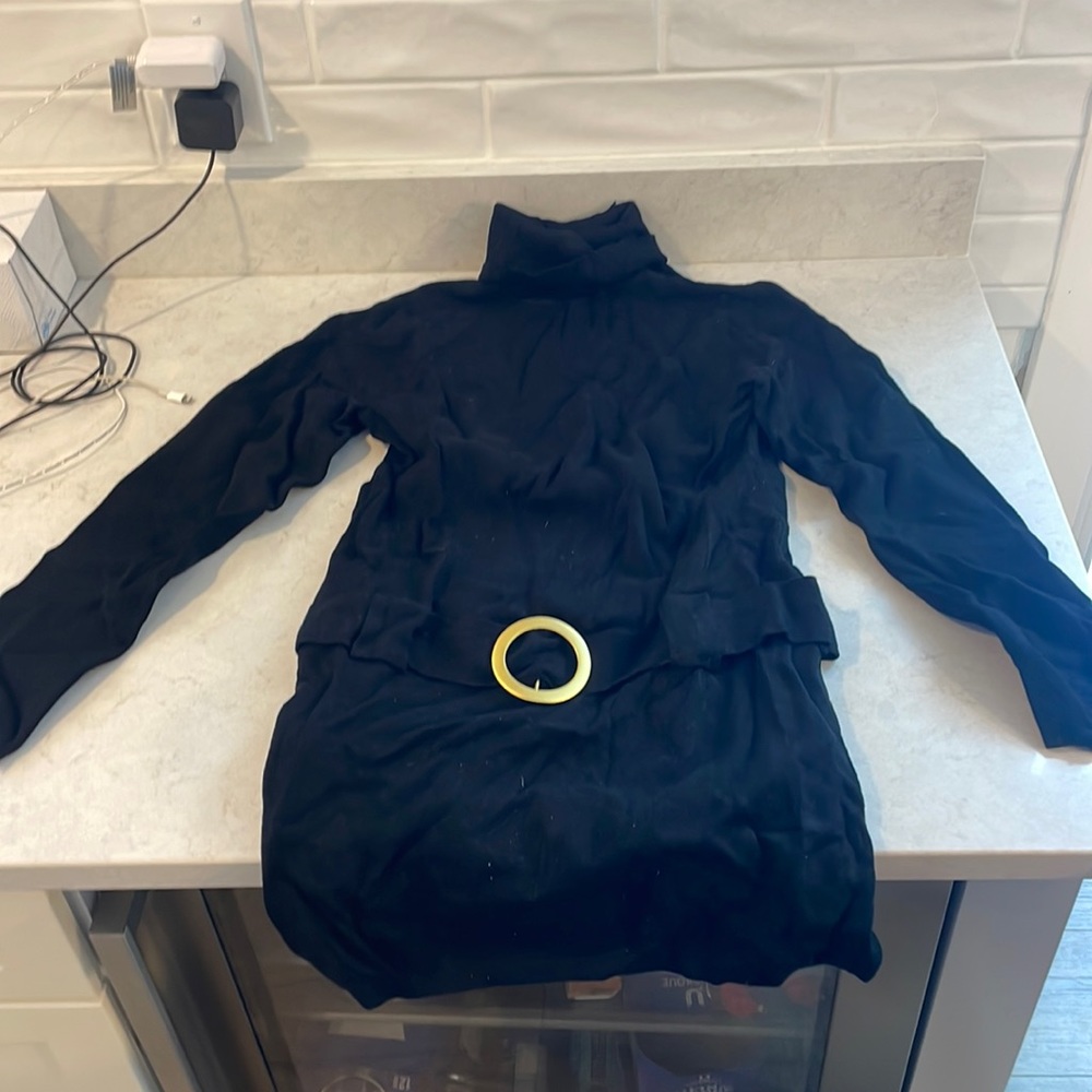 Black turtle neck sweater dress
